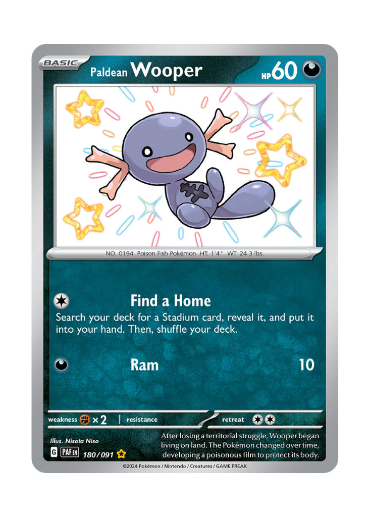 Paldean Fates: Paldean Wooper Shiny Rare - 180/091