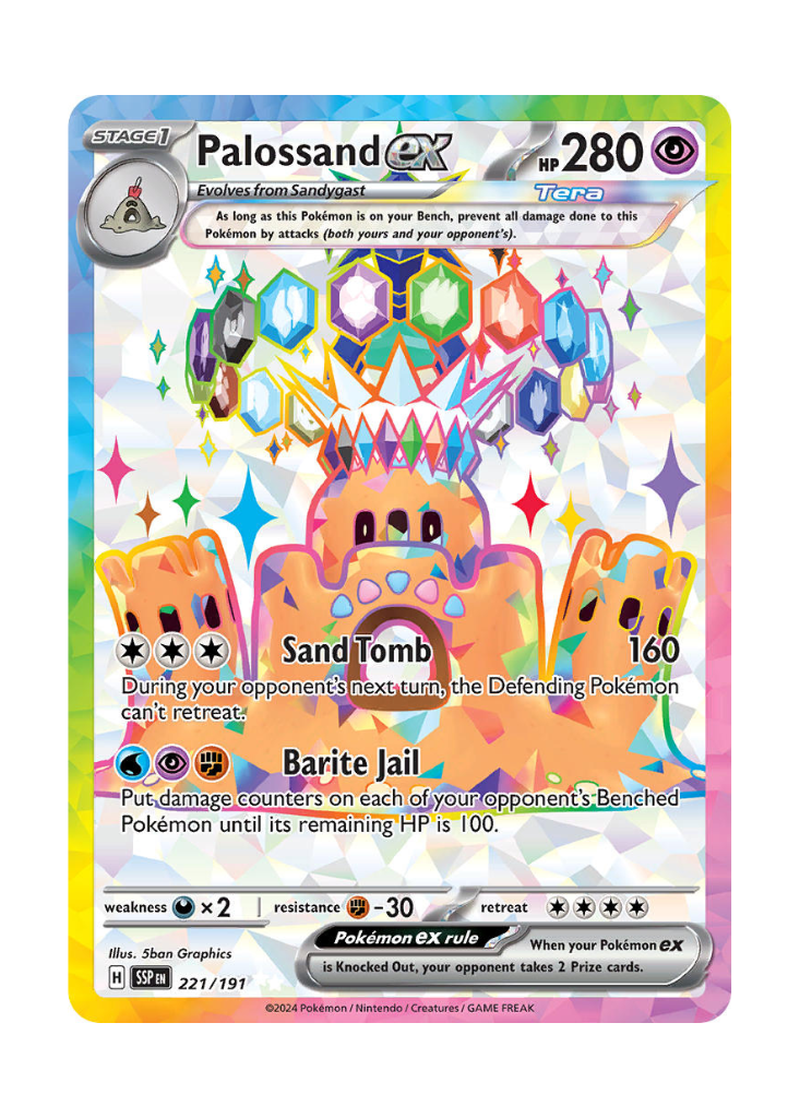 Surging Sparks: Palossand ex Full Art - 221/191