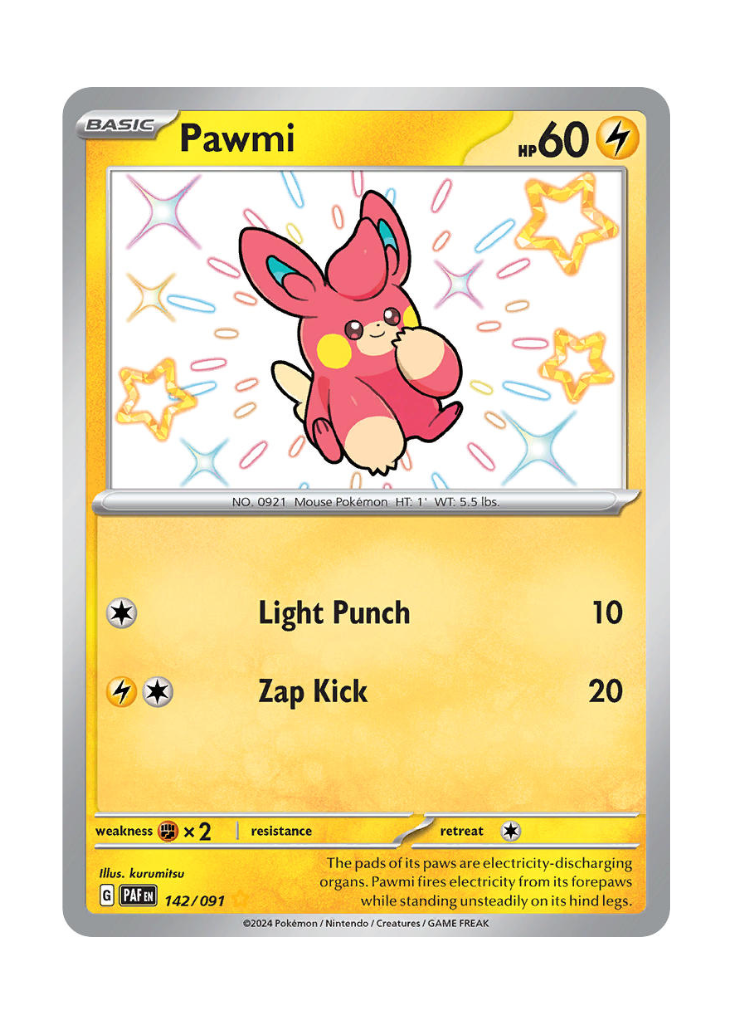 Paldean Fates: Pawmi Shiny Rare - 142/091