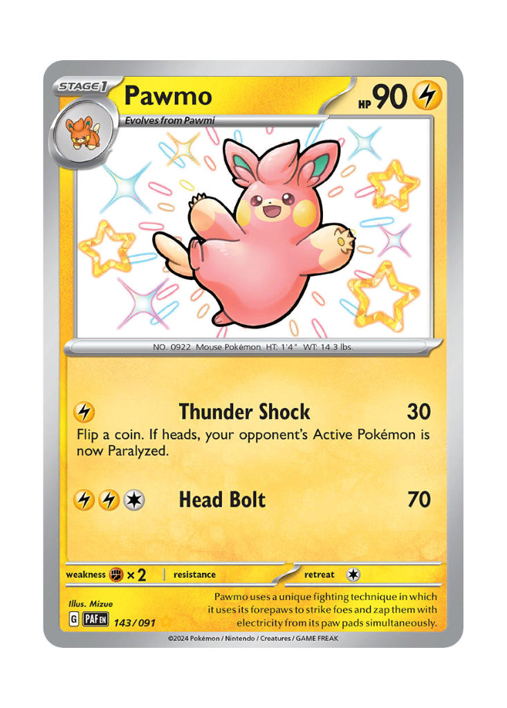 Paldean Fates: Pawmo Shiny Rare - 143/091