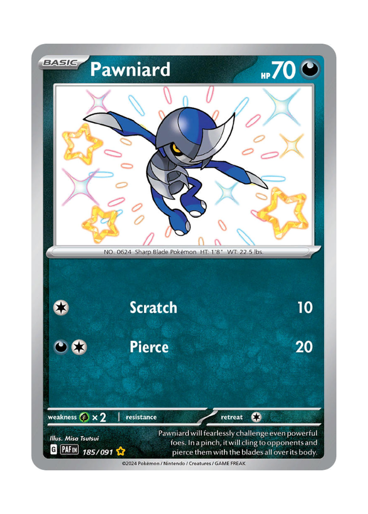 Paldean Fates: Pawniard Shiny Rare - 185/091