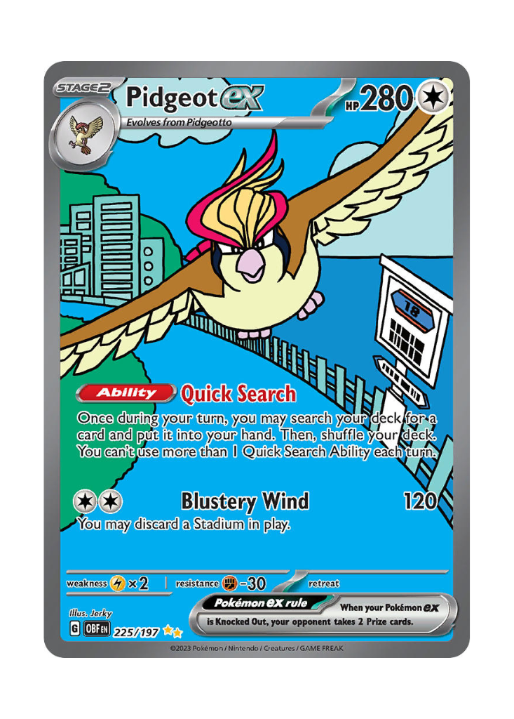 Obsidian Flames: Pidgeot ex Special Illustration Rare - 225/197
