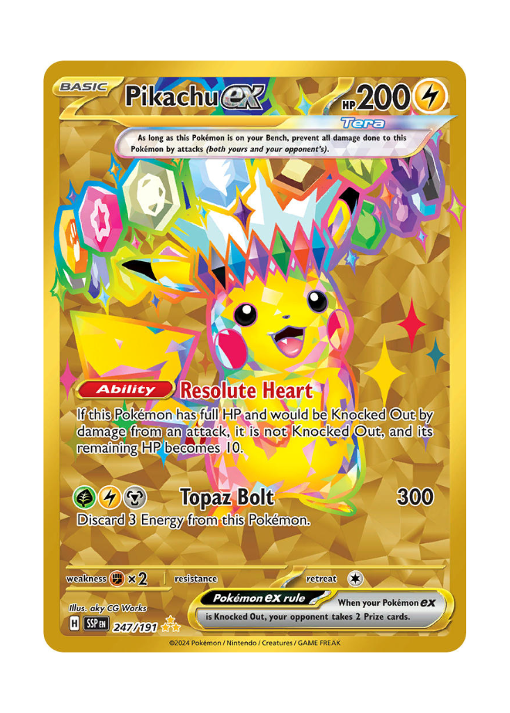 Surging Sparks: Pikachu ex Hyper Rare - 247/191 ATP Gaming LLC Surging Sparks: Pikachu ex Hyper Rare - 247/191 ATP Gaming LLC