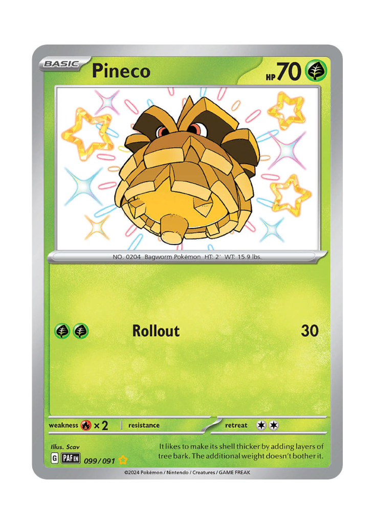 Paldean Fates: Pineco Shiny Rare - 099/091