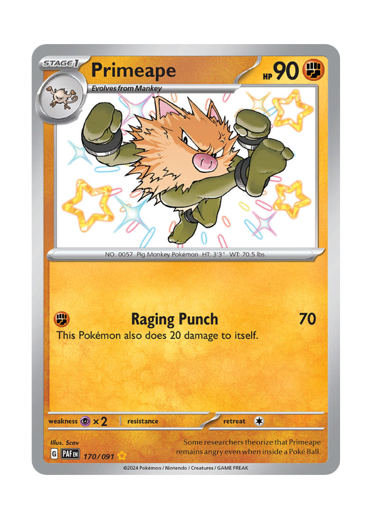 Paldean Fates: Primeape Shiny Rare - 170/091