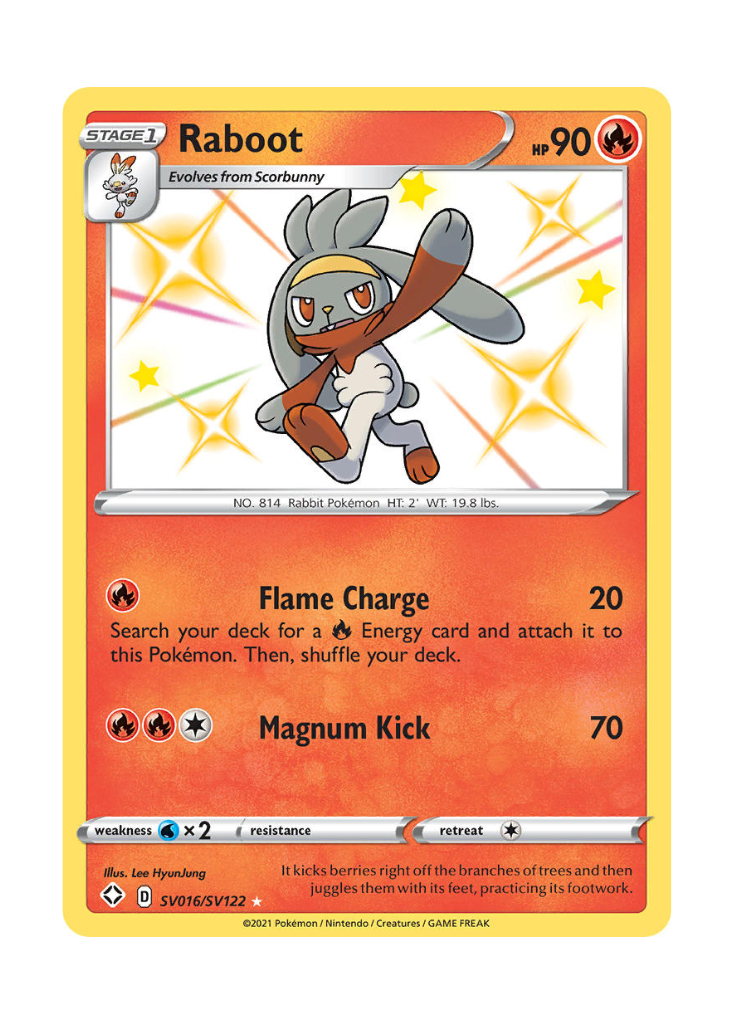 Shining Fates: Raboot Shiny Rare - SV016/SV122 ATP Gaming LLC Shining Fates: Raboot Shiny Rare - SV016/SV122 ATP Gaming LLC