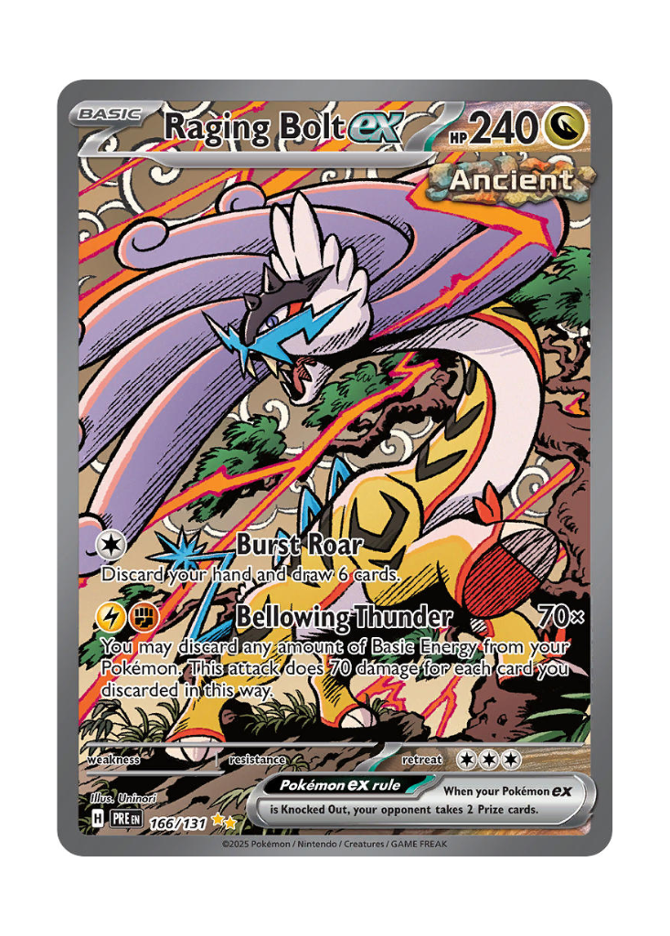 Prismatic Evolutions: Raging Bolt ex Special Illustration Rare - 166/131
