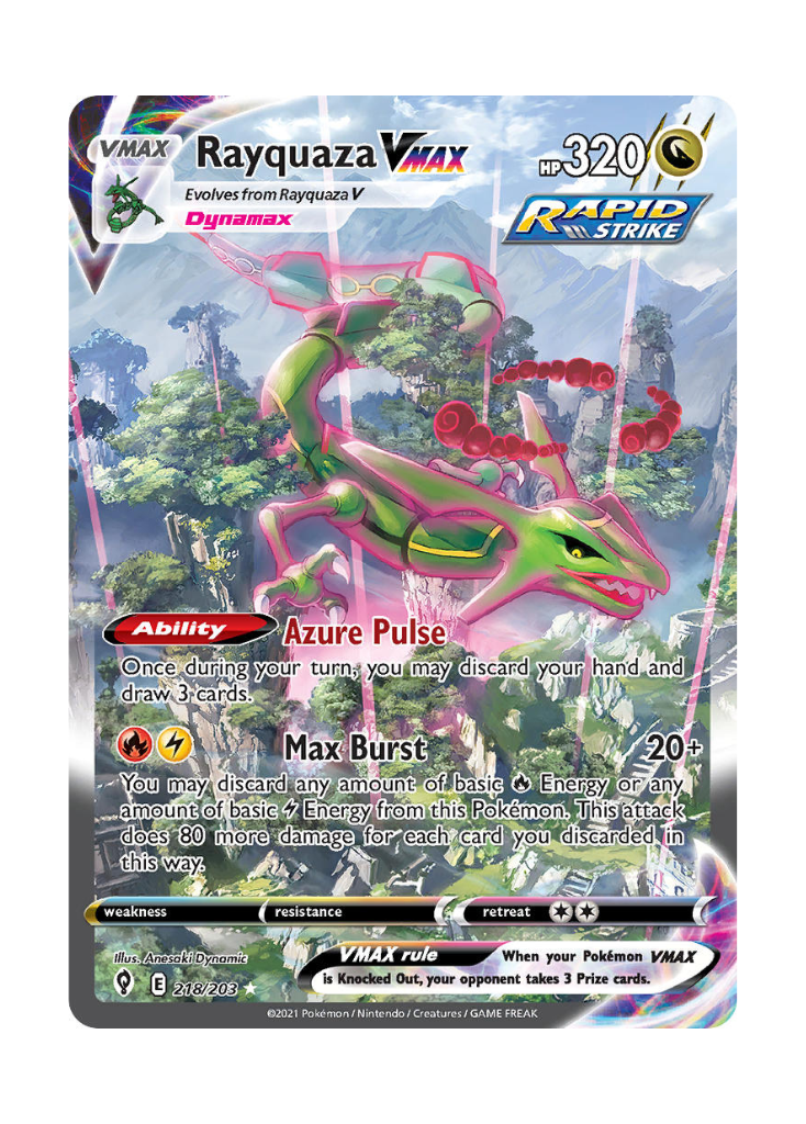 Evolving Skies: Rayquaza VMAX Alternate Art Secret Rare - 218/203