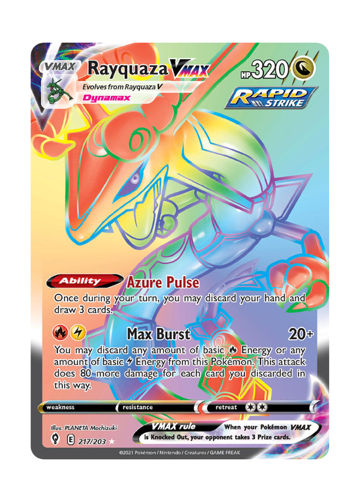 Evolving Skies: Rayquaza VMAX Rainbow Rare - 217/203
