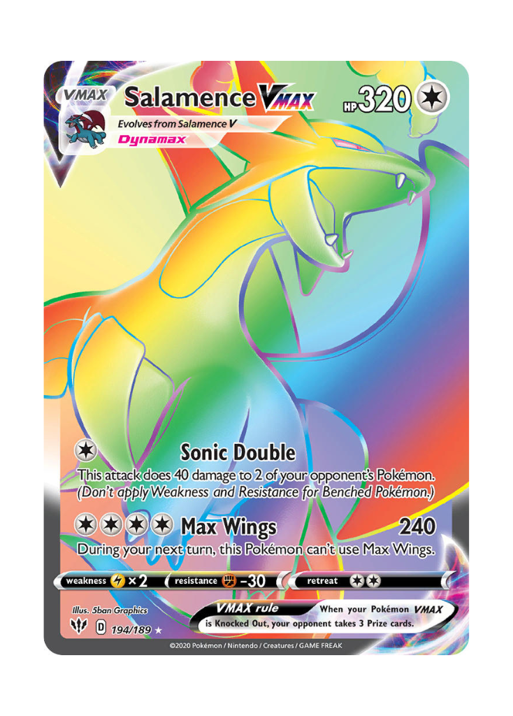 Darkness Ablaze: Salamence VMAX Rainbow Rare - 194/189