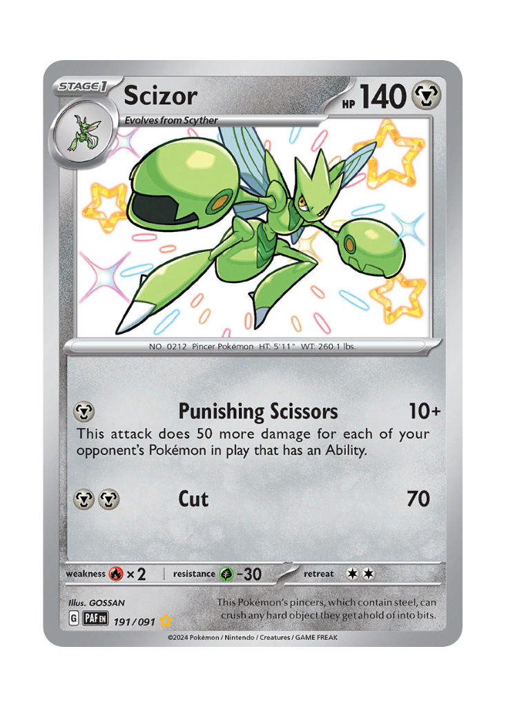 Paldean Fates: Scizor Shiny Rare - 191/091