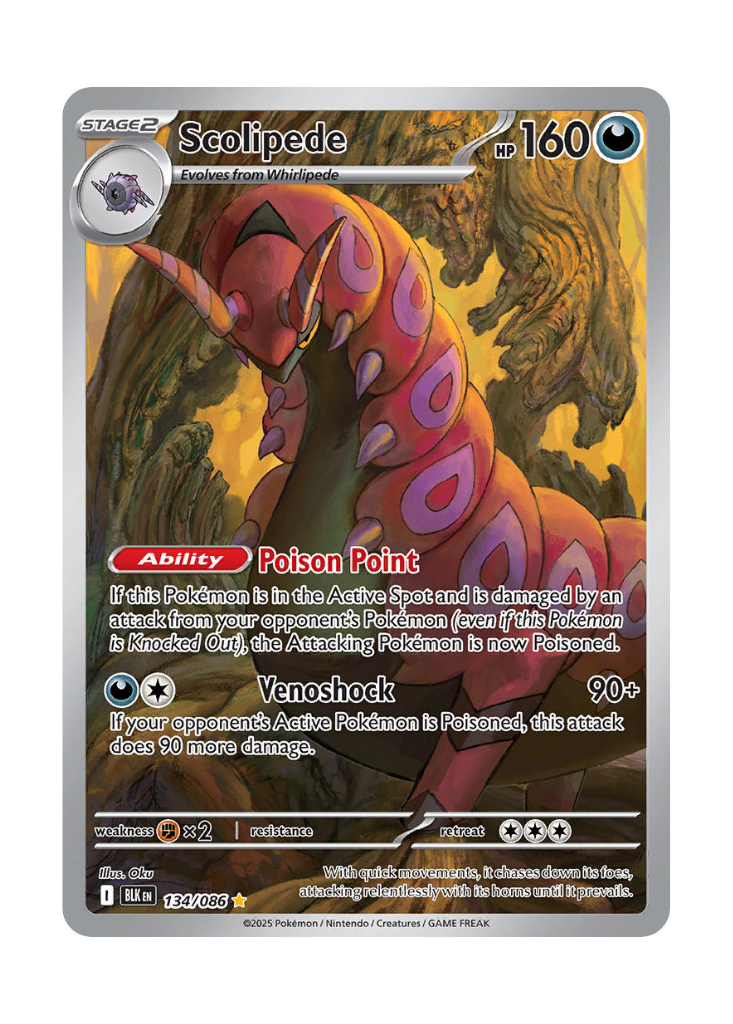 Black Bolt: Scolipede Illustration Rare - 134/086 ATP Gaming LLC Black Bolt: Scolipede Illustration Rare - 134/086 ATP Gaming LLC