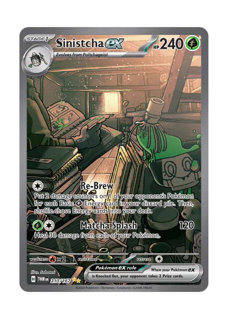 sinistcha pokemon card Sinistcha EX Twilight Masquerade Ultra Rare Full Art Pokemon Card No. 189/167