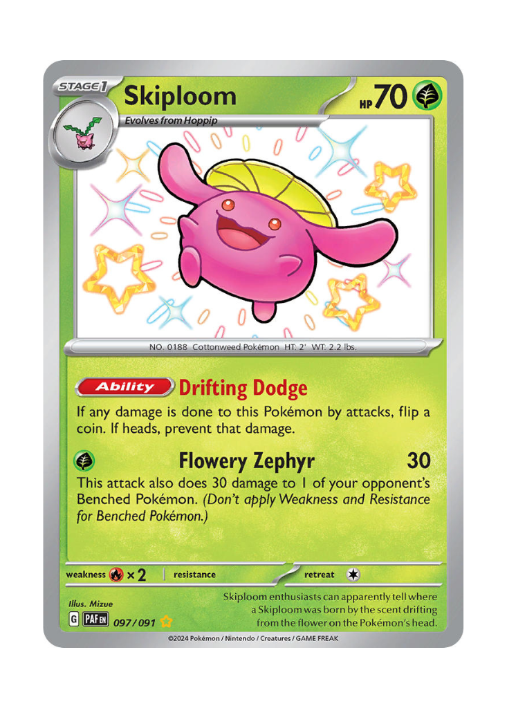 Paldean Fates: Skiploom Shiny Rare - 097/091
