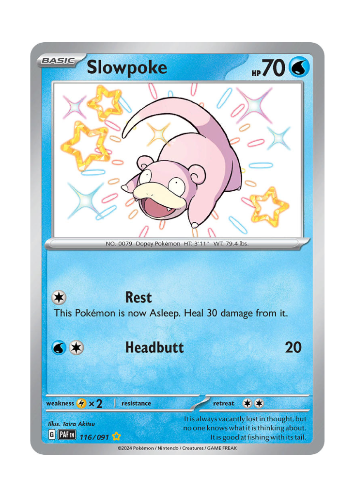Paldean Fates: Slowpoke Shiny Rare - 116/091