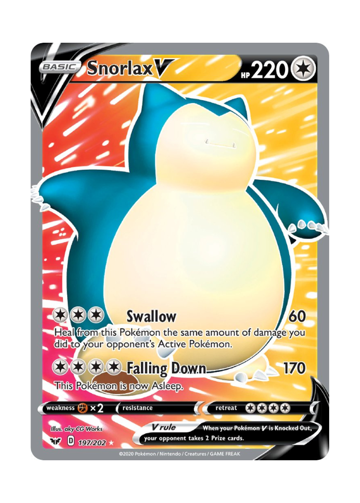 Sword & Shield: Snorlax V Full Art - 197/202