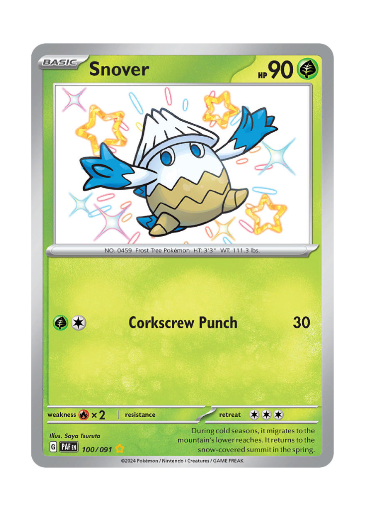 Paldean Fates: Snover Shiny Rare - 100/091