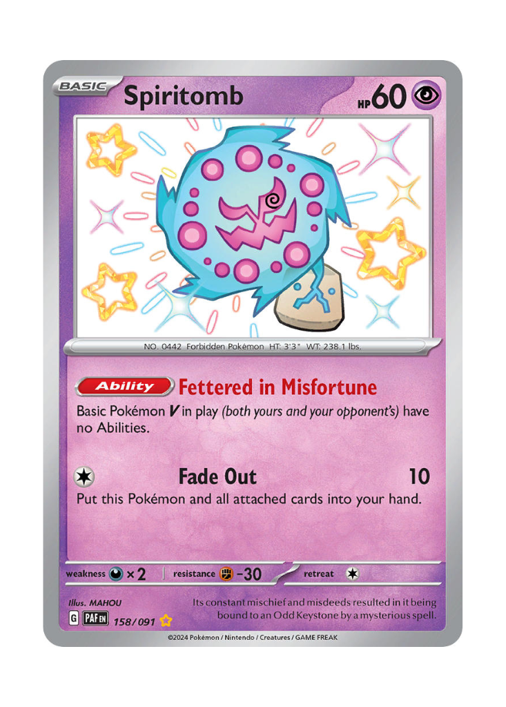 Paldean Fates: Spiritomb Shiny Rare - 158/091