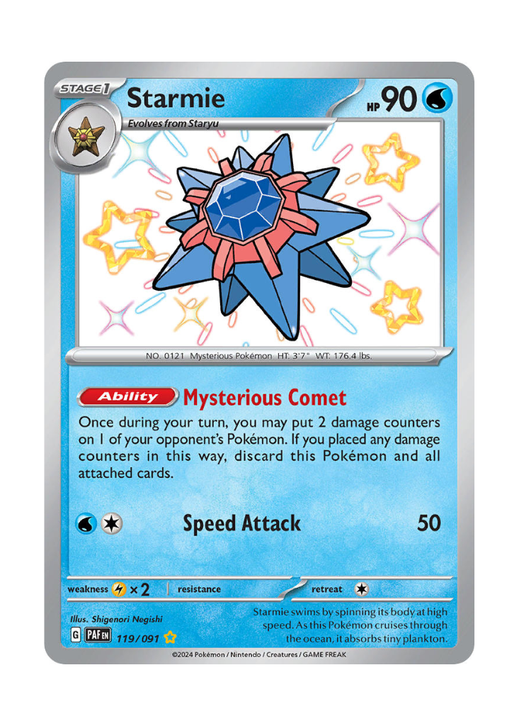 Paldean Fates: Starmie Shiny Rare - 119/091