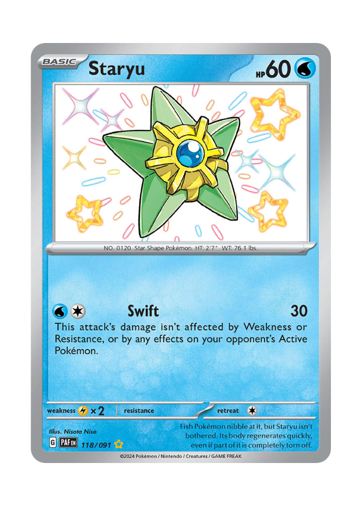 Paldean Fates: Staryu Shiny Rare - 118/091