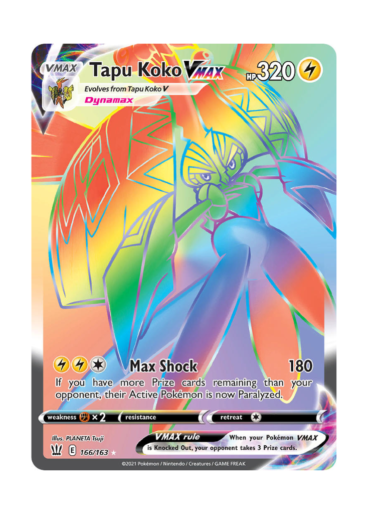 Battle Styles: Tapu Koko VMAX Rainbow Rare - 166/163