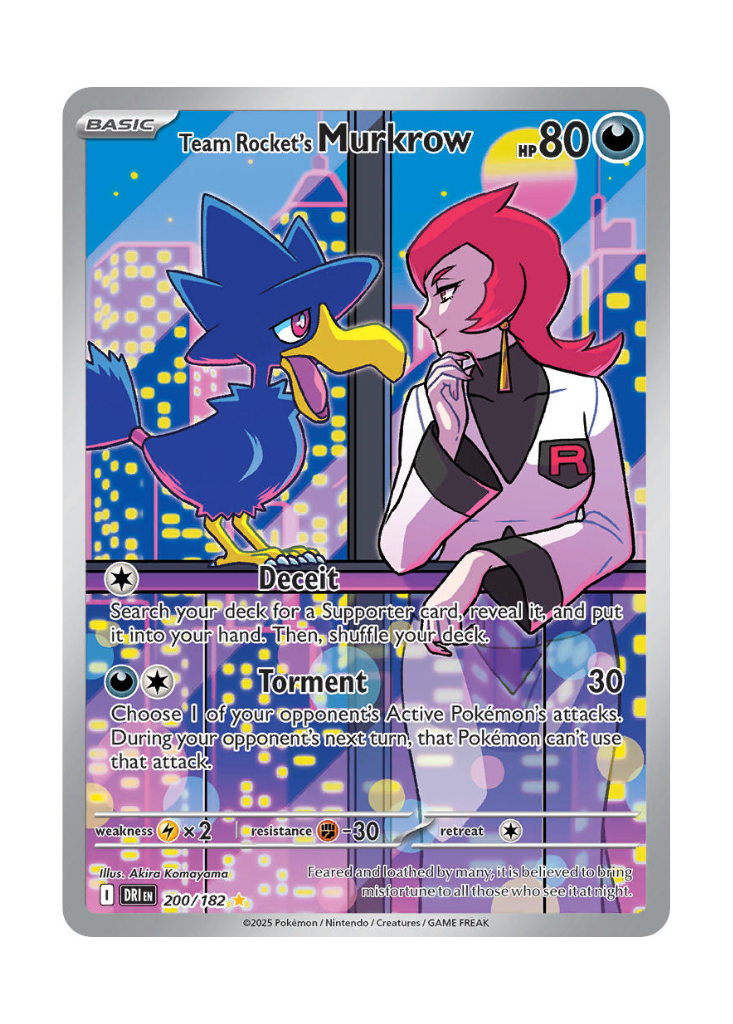 Destined Rivals: Team Rocket's Murkrow Illustration Rare - 200/182  ATP  Gaming LLC