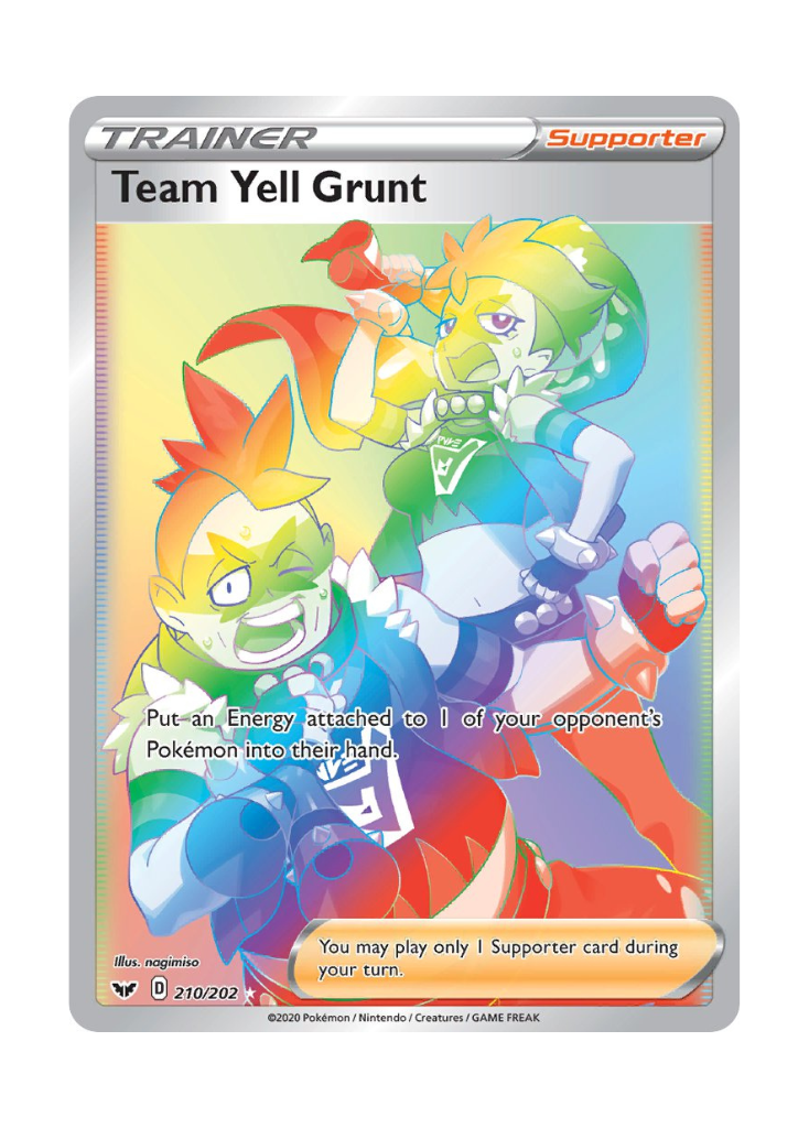 Sword & Shield: Team Yell Grunt Rainbow Rare - 210/202