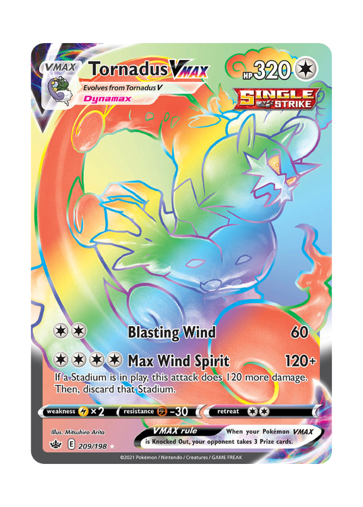 Chilling Reign: Tornadus VMAX Rainbow Rare - 209/198