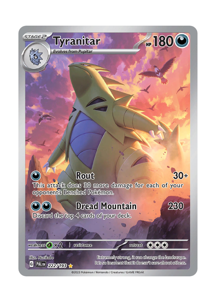 Paldea Evolved: Tyranitar Illustration Rare - 222/193