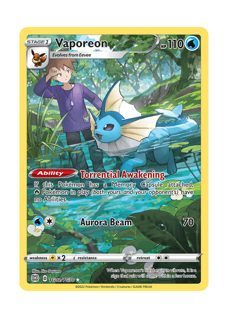 Brilliant Stars: Vaporeon Trainer Gallery - TG02/TG30