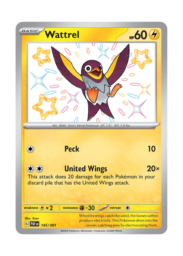 Paldean Fates: Wattrel Shiny Rare - 145/091