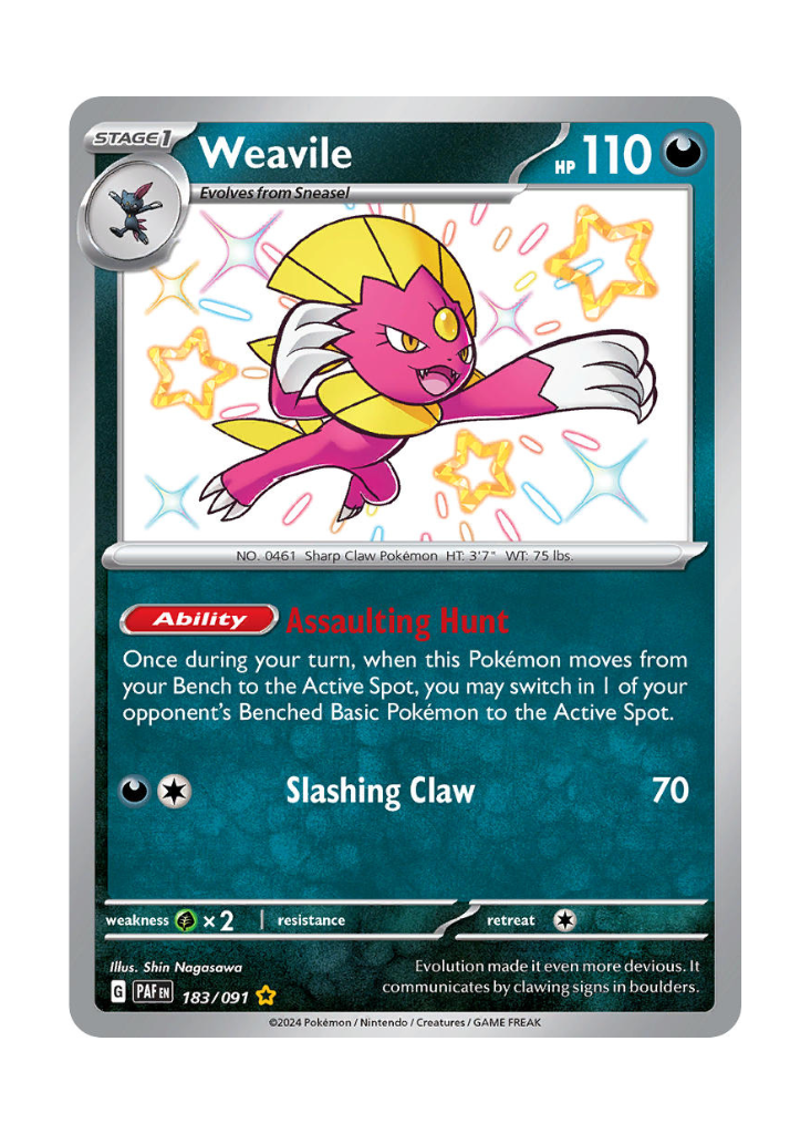 Paldean Fates: Weavile Shiny Rare - 183/091