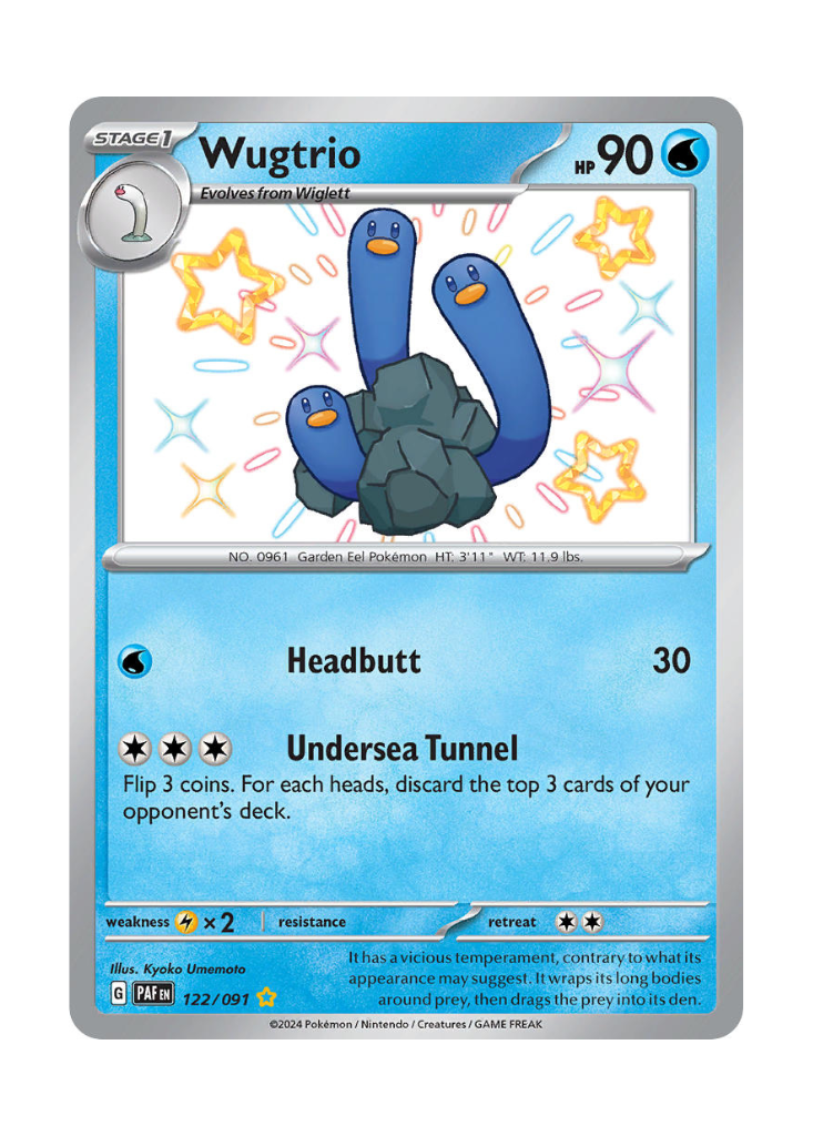 Paldean Fates: Wugtrio Shiny Rare - 122/091