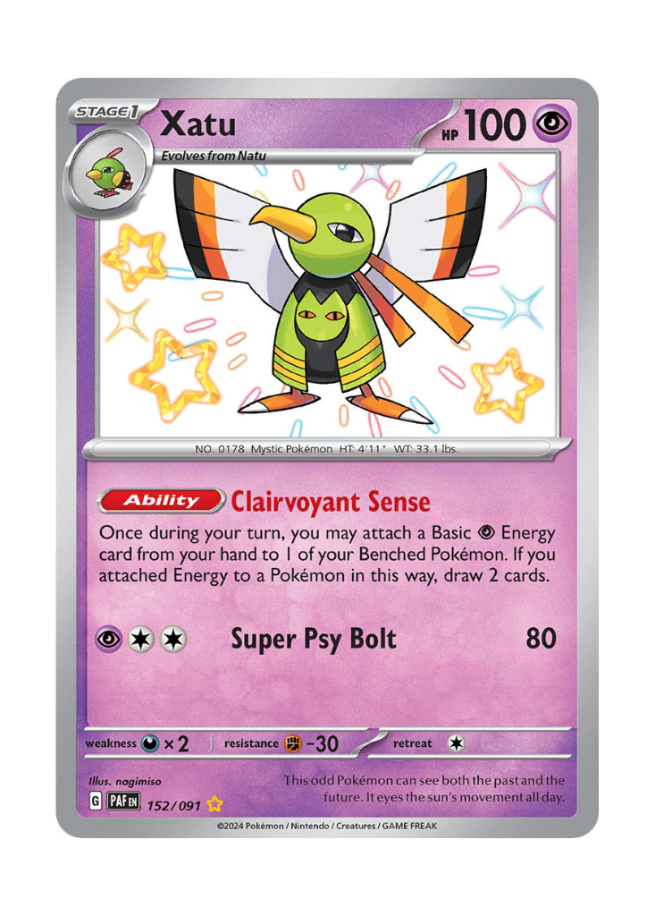 Paldean Fates: Xatu Shiny Rare - 152/091