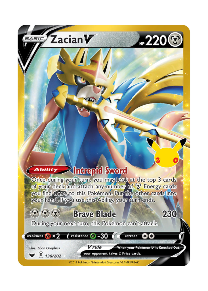 30th Celebration: Zacian V Classic Collection - 138/202