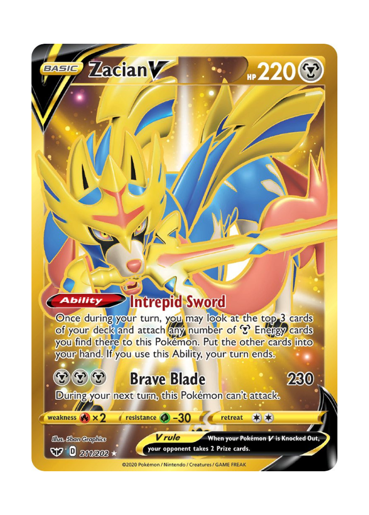 Sword & Shield: Zacian V Secret Rare - 211/202