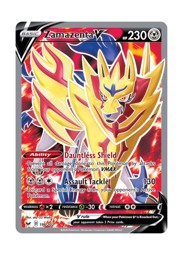 Sword & Shield: Zamazenta V Full Art - 196/202