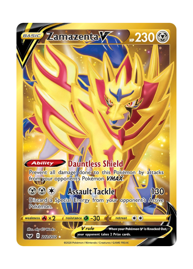 Sword & Shield: Zamazenta V Secret Rare - 212/202