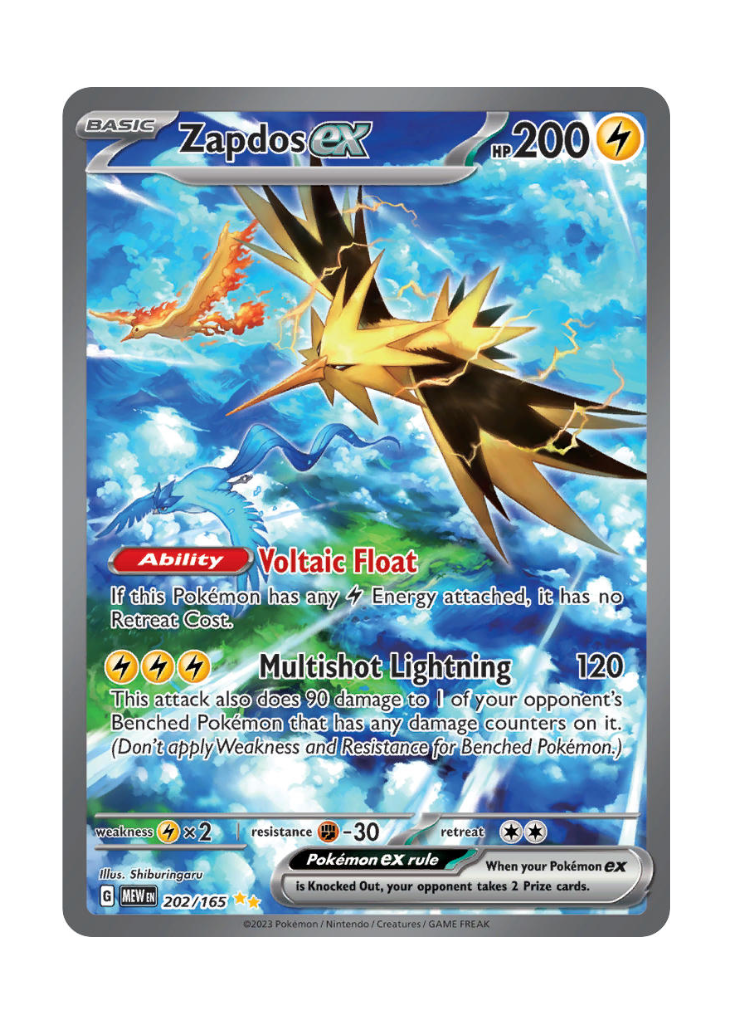 Scarlet & Violet 151: Zapdos ex Special Illustration Rare - 202/165