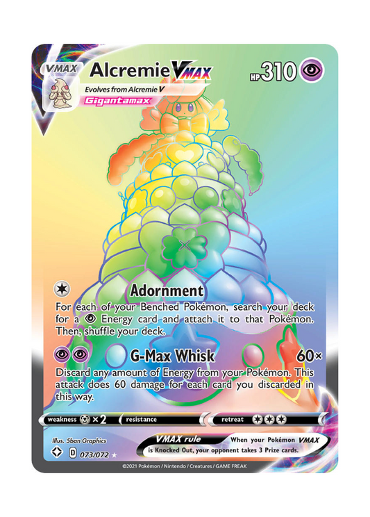 Shining Fates: Alcremie VMAX Rainbow Rare - 073/072