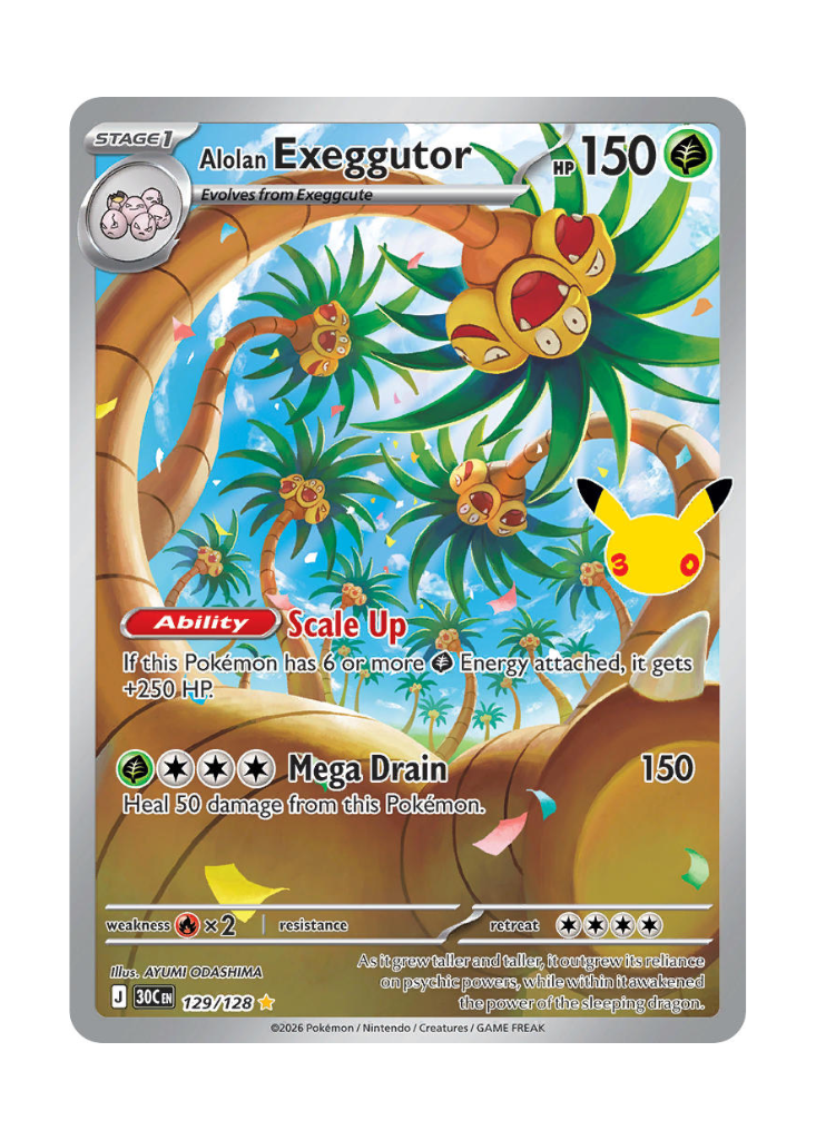 30th Celebration: Alolan Exeggutor Illustration Rare - 129/128