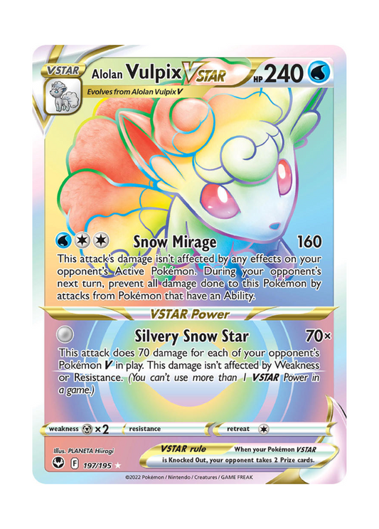Silver Tempest: Alolan Vulpix VSTAR Rainbow Rare - 197/195