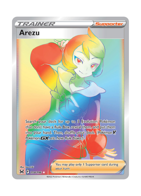 Lost Origin: Arezu Rainbow Rare - 204/196