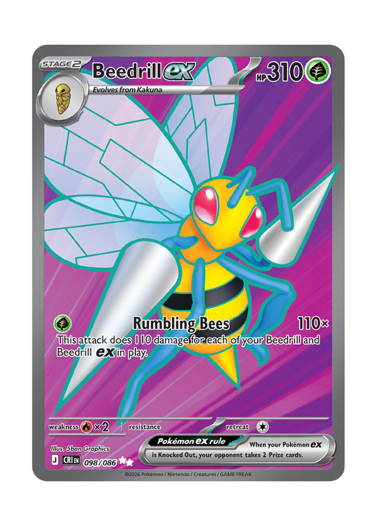Chaos Rising: Beedrill ex Full Art - 098/086