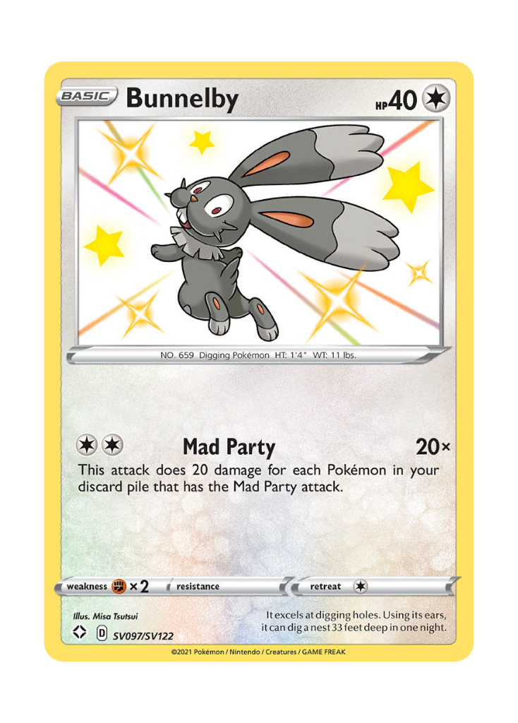 Shining Fates: Bunnelby Shiny Rare - SV097/SV122