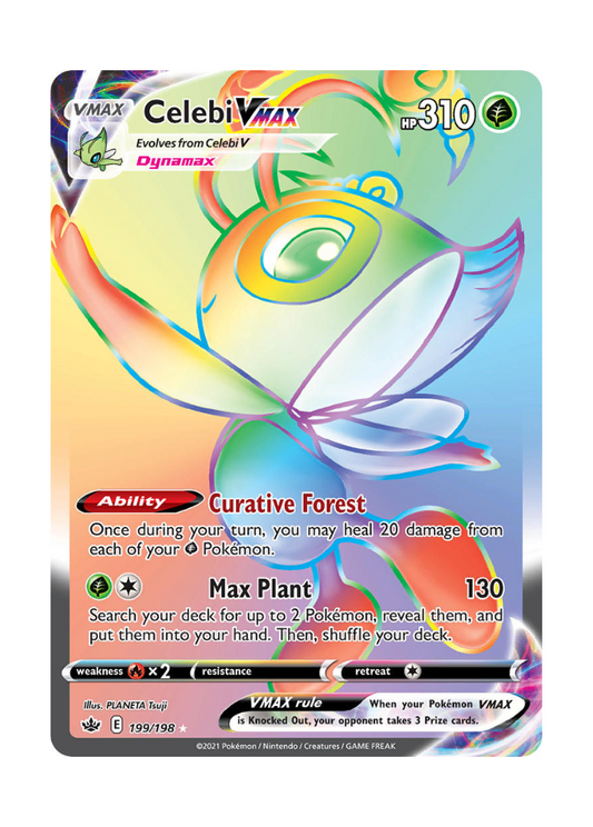 Chilling Reign: Celebi VMAX Rainbow Rare - 199/198