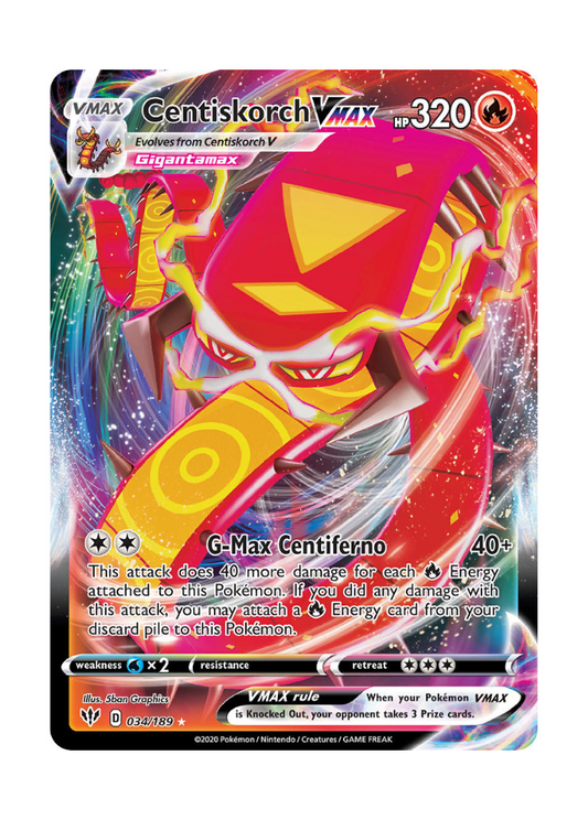 Darkness Ablaze: Centiskorch VMAX Full Art - 034/189