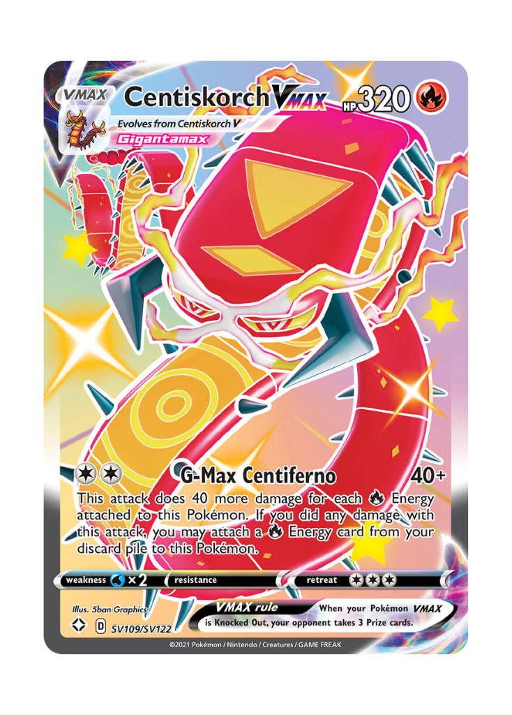 Shining Fates: Centiskorch VMAX Shiny Full Art - SV109/SV122