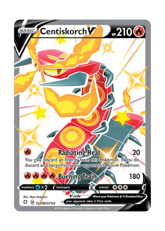Shining Fates: Centiskorch V Shiny Full Art - SV108/SV122