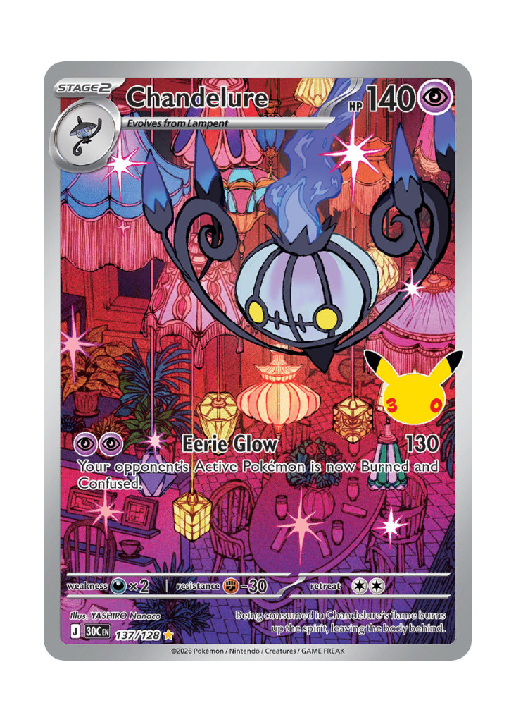 30th Celebration: Chandelure Illustration Rare - 137/128